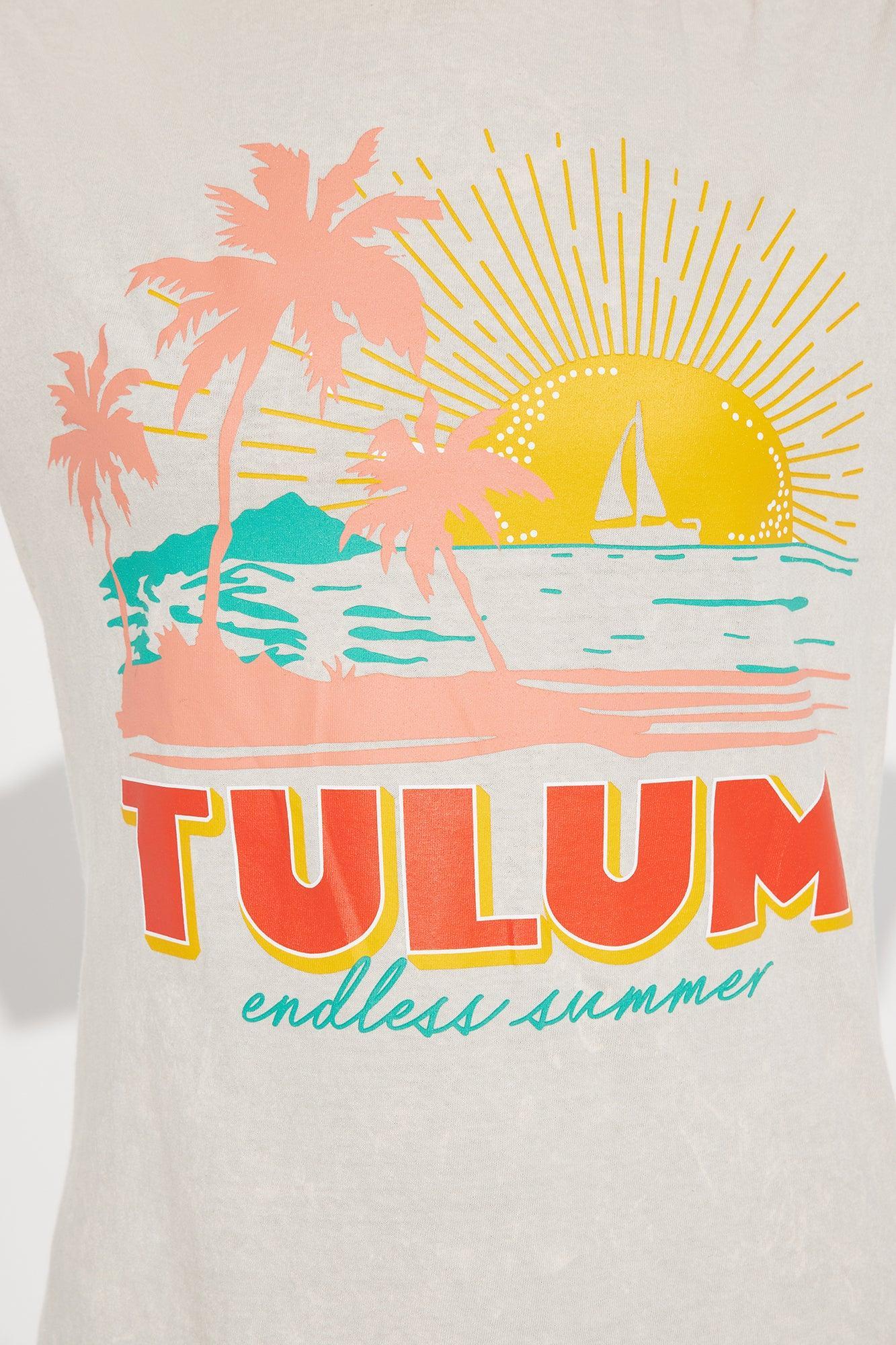 Endless Summer Tulum Washed Tee - Off  White/combo Product Image