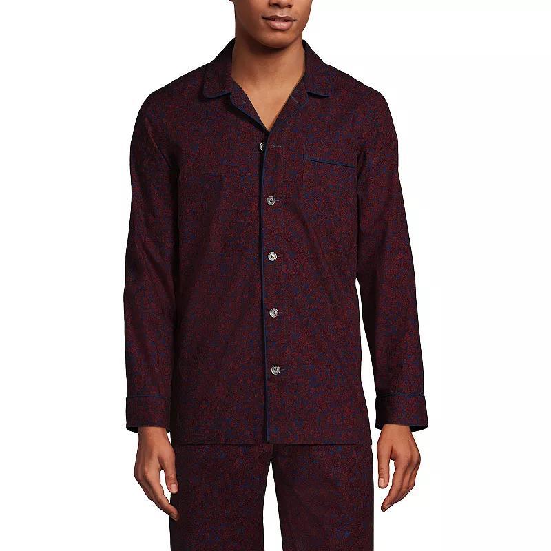 Men's Lands' End Broadcloth Pajama Sleep Shirt, Size: Large, Grey Blue Stripe Product Image