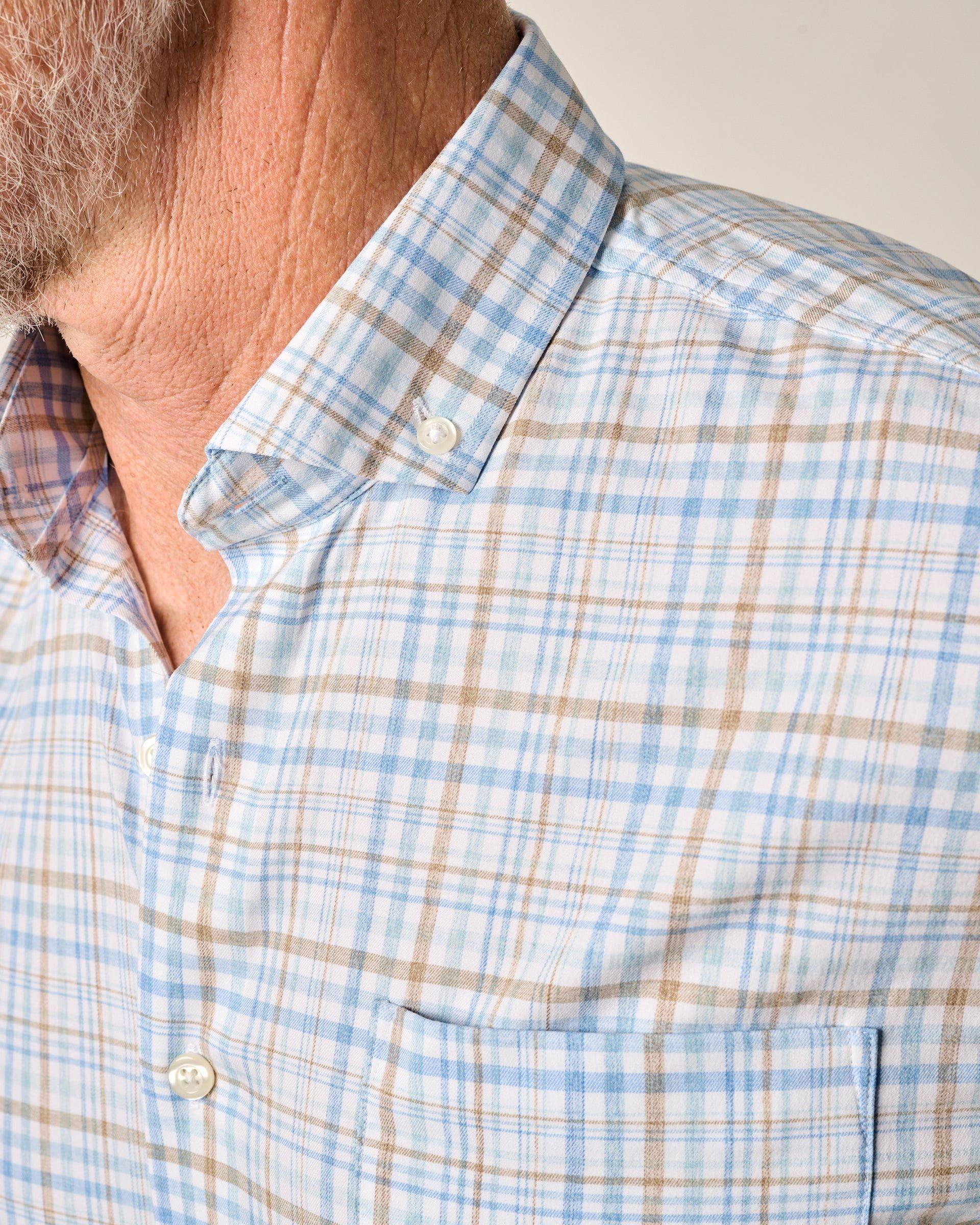 Short Sleeve Performance Button Up Shirt - Macks Male Product Image