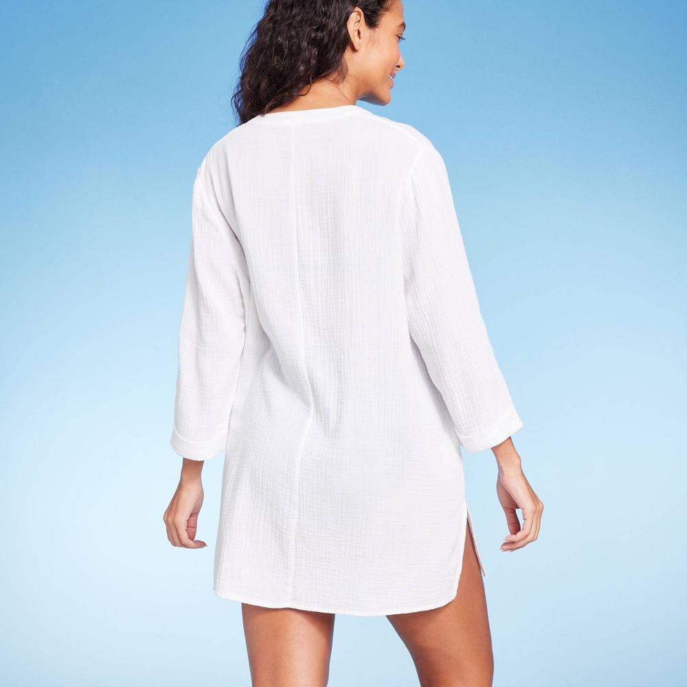 Womens Pullover Tunic Swimsuit Cover Up - Kona Sol White Product Image
