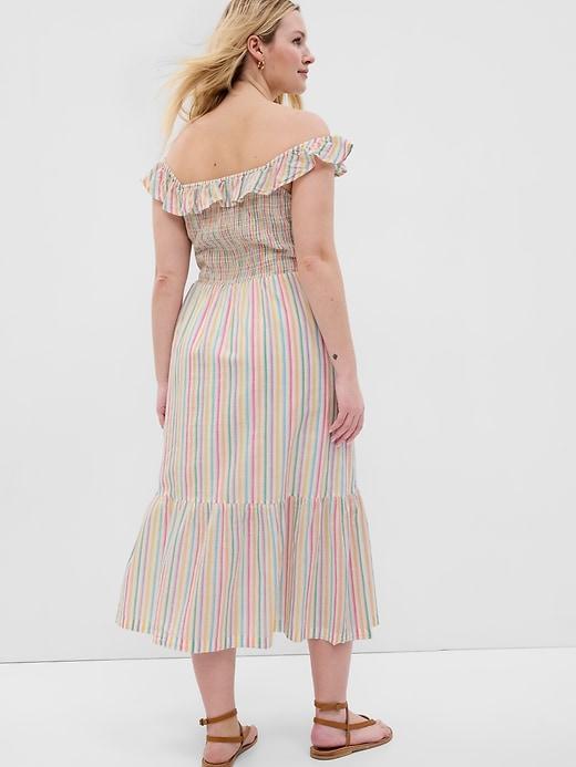 Ruffle Neck Midi Dress Product Image