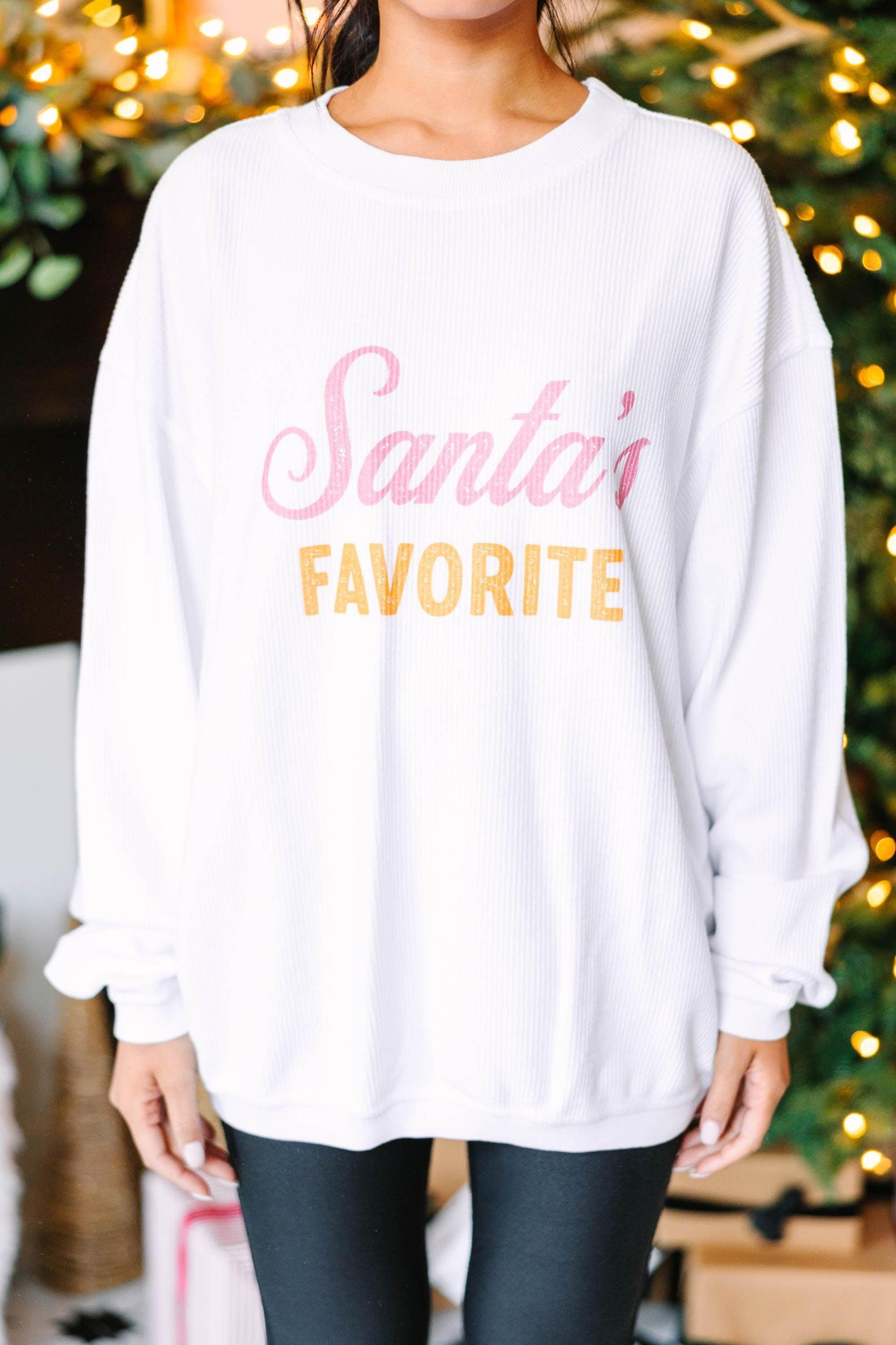 Santa's Favorite White Corded Graphic Sweatshirt Female Product Image