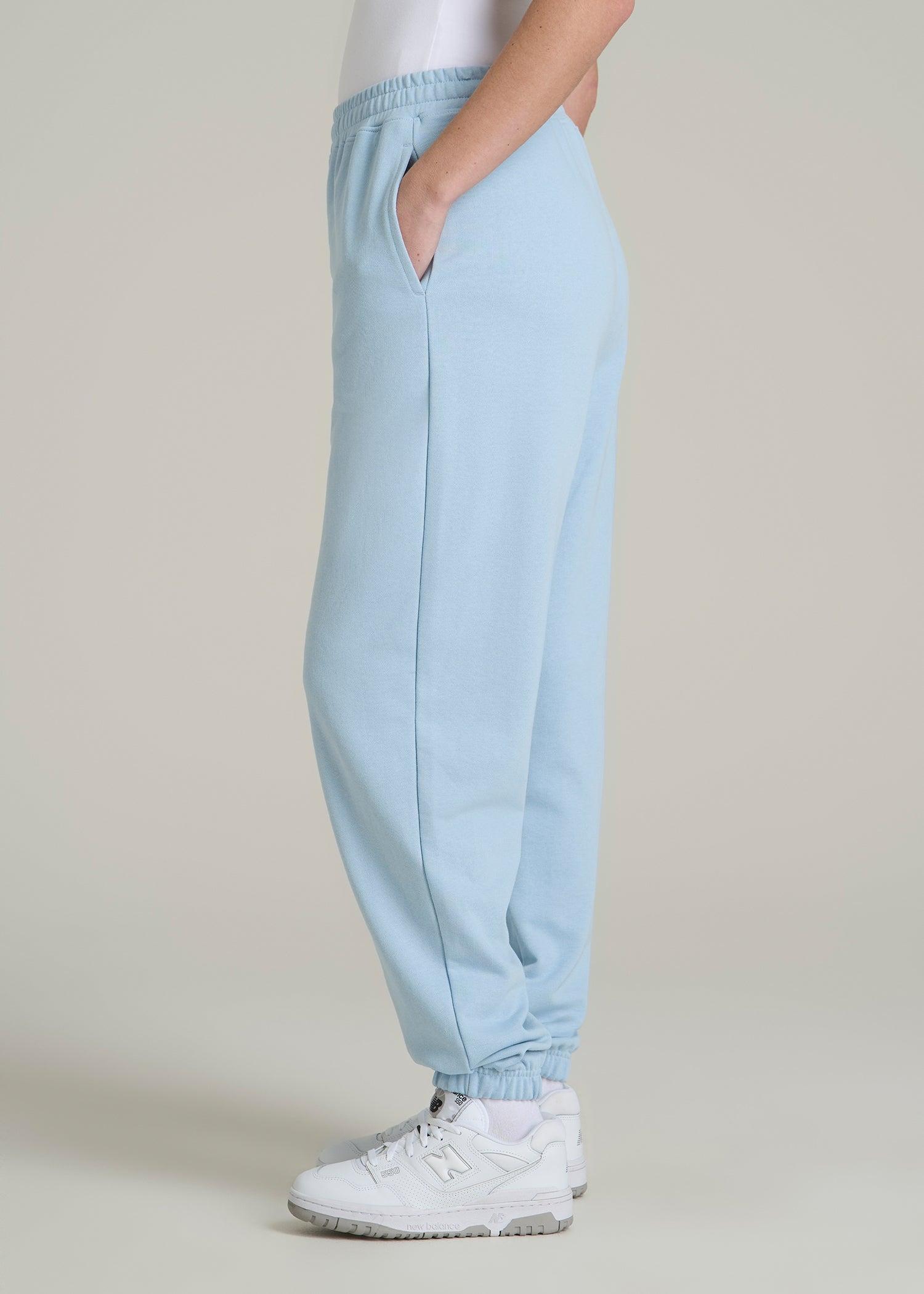 Wearever Oversized French Terry Joggers for Tall Women in Ice Blue Product Image