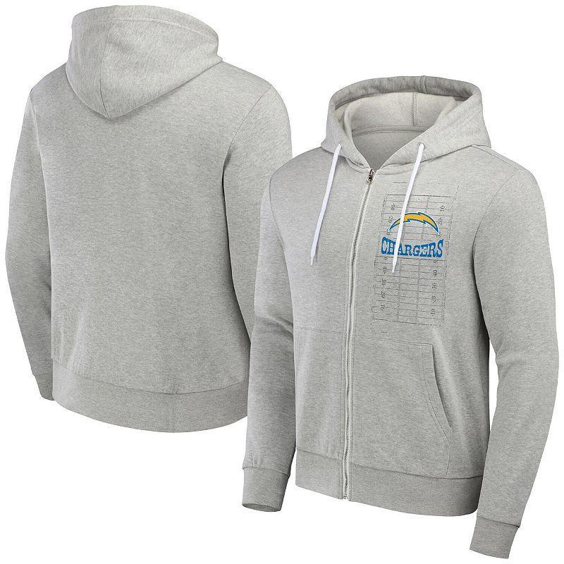 Men's NFL x Darius Rucker Collection by Fanatics Heather Gray Los Angeles Chargers Domestic Full-Zip Hoodie, Size: Small, Grey Product Image
