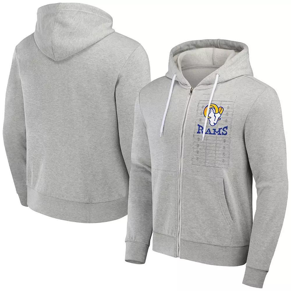 Men's NFL x Darius Rucker Collection by Fanatics Heather Gray Los Angeles Chargers Domestic Full-Zip Hoodie, Size: Small, Grey Product Image