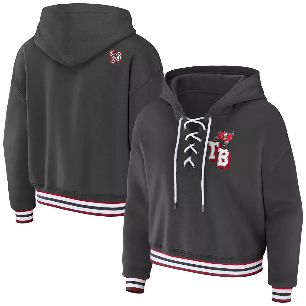 Women's WEAR by Erin Andrews Blue Seattle Kraken Lace-Up Pullover Hoodie, Size: 2XL, Krk Blue Product Image