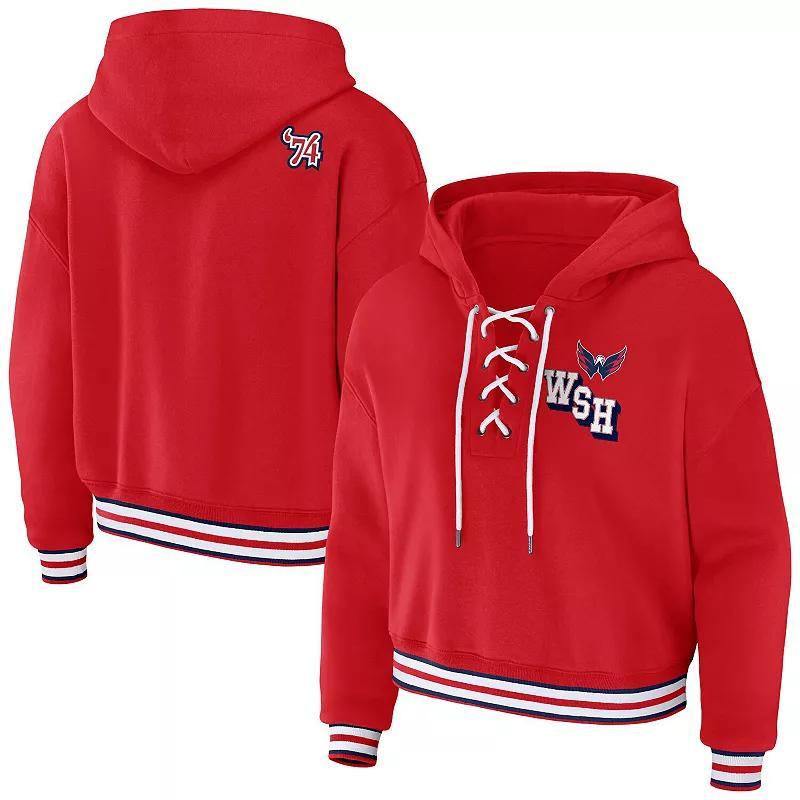 Women's WEAR by Erin Andrews Blue Seattle Kraken Lace-Up Pullover Hoodie, Size: 2XL, Krk Blue Product Image