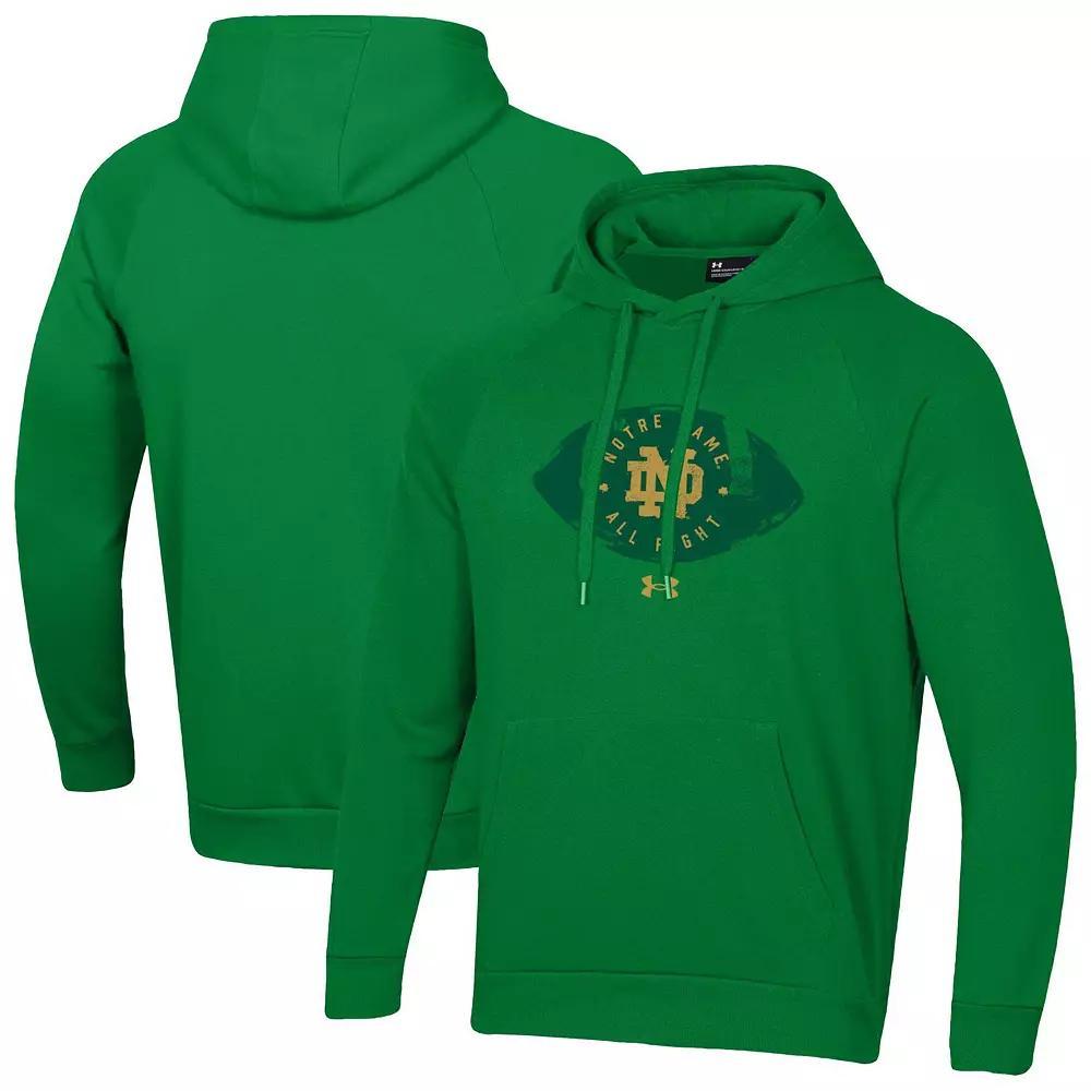 Men's Under Armour Kelly Green Notre Dame Fighting Irish 2024 Irish Wear Green Football Rival Fleece Pullover Hoodie, Size: Medium Product Image