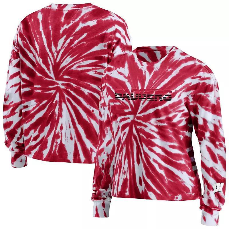 Women's WEAR by Erin Andrews Navy Montreal Canadiens Tie-Dye Long Sleeve T-Shirt, Size: Large, Cnd Blue Product Image