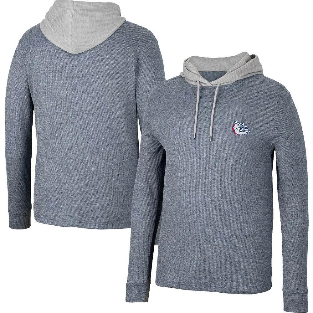 Men's Colosseum Navy Gonzaga Bulldogs Ballot Waffle-Knit Thermal Long Sleeve Hoodie T-Shirt, Size: XL, Zag Blue Product Image