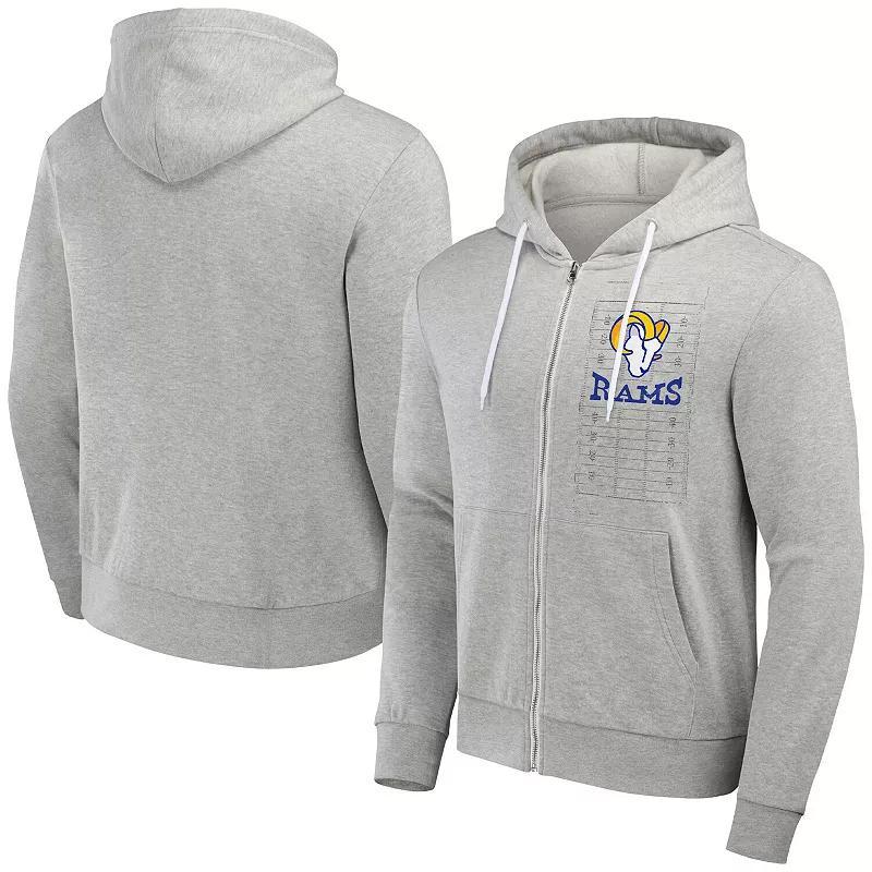 Men's NFL x Darius Rucker Collection by Fanatics Heather Gray Los Angeles Chargers Domestic Full-Zip Hoodie, Size: Small, Grey Product Image
