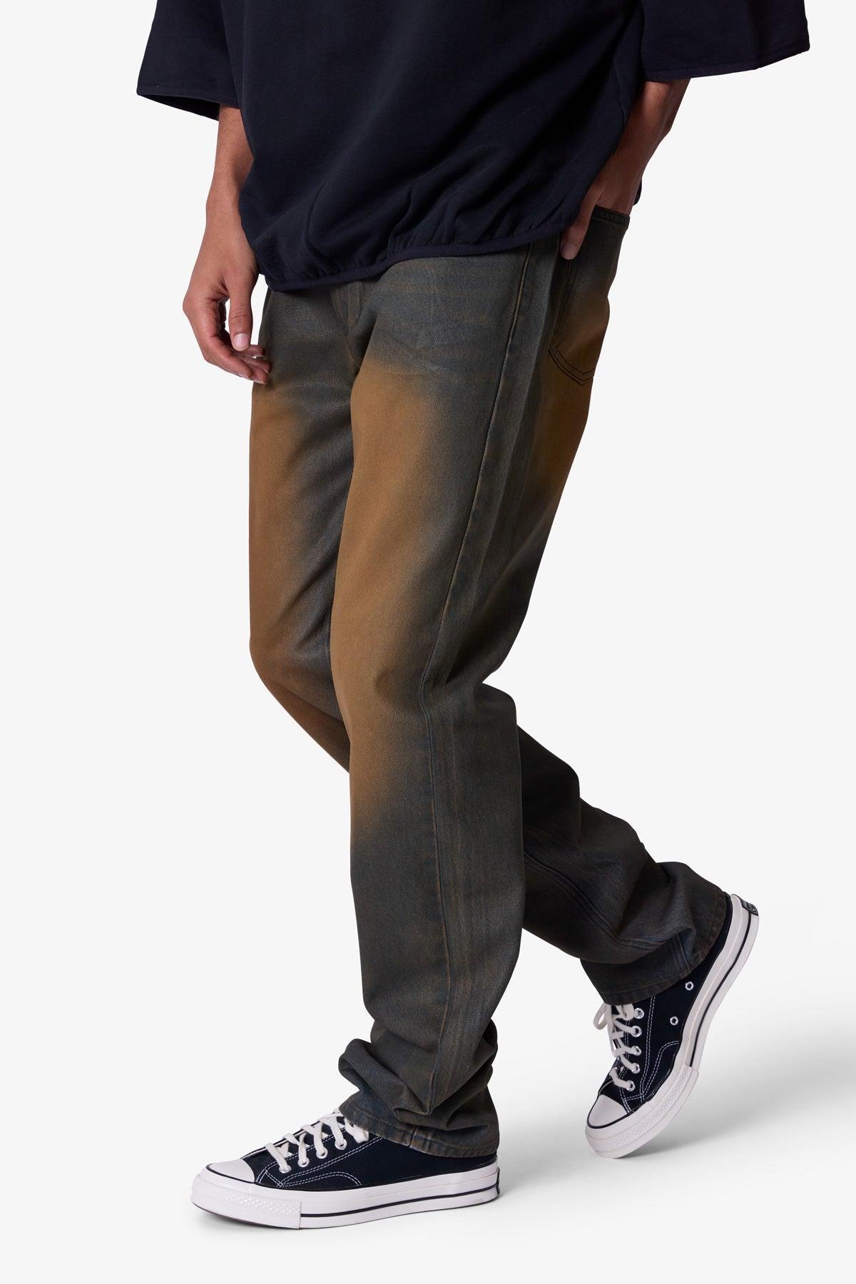 D732 Rust Wash Denim - Black/Brown Product Image