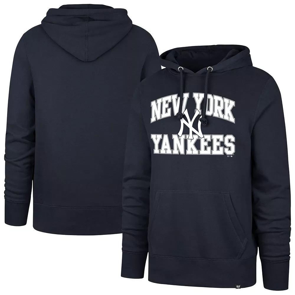 Men's '47  Navy New York Yankees Velocity Headline Pullover Hoodie, Size: 2XL, Blue Product Image