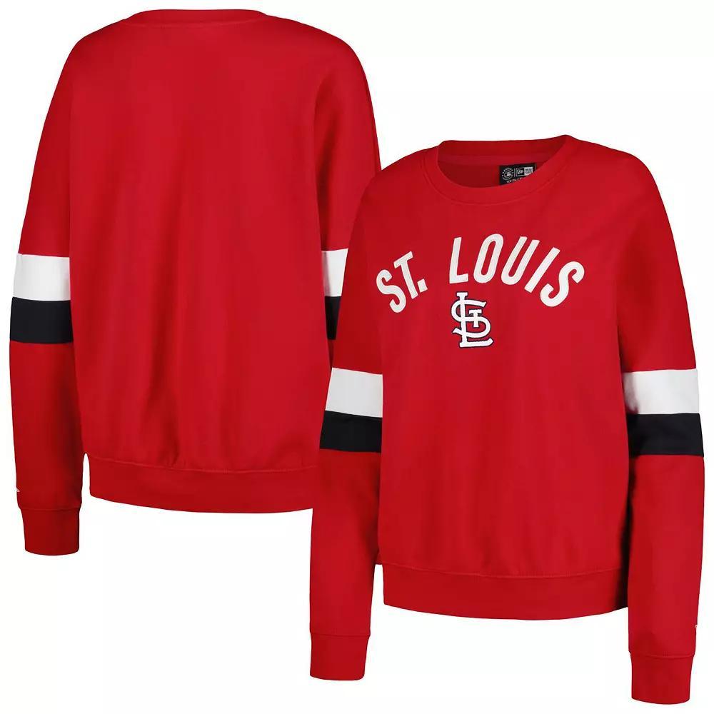 Women's New Era Red St. Louis Cardinals Game Day Crew Pullover Sweatshirt, Size: Medium Product Image