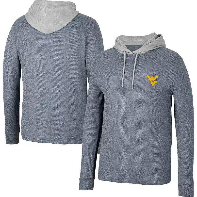 Men's Colosseum Navy Gonzaga Bulldogs Ballot Waffle-Knit Thermal Long Sleeve Hoodie T-Shirt, Size: XL, Zag Blue Product Image