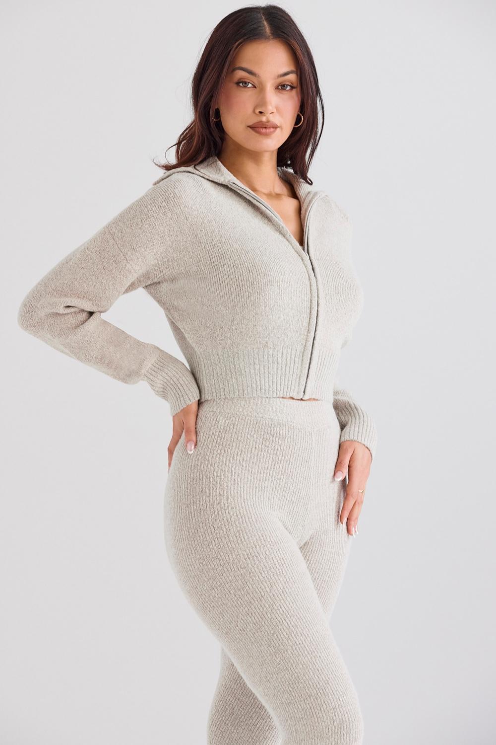 Blaise Opal Marl Knit Cropped Cardigan Product Image