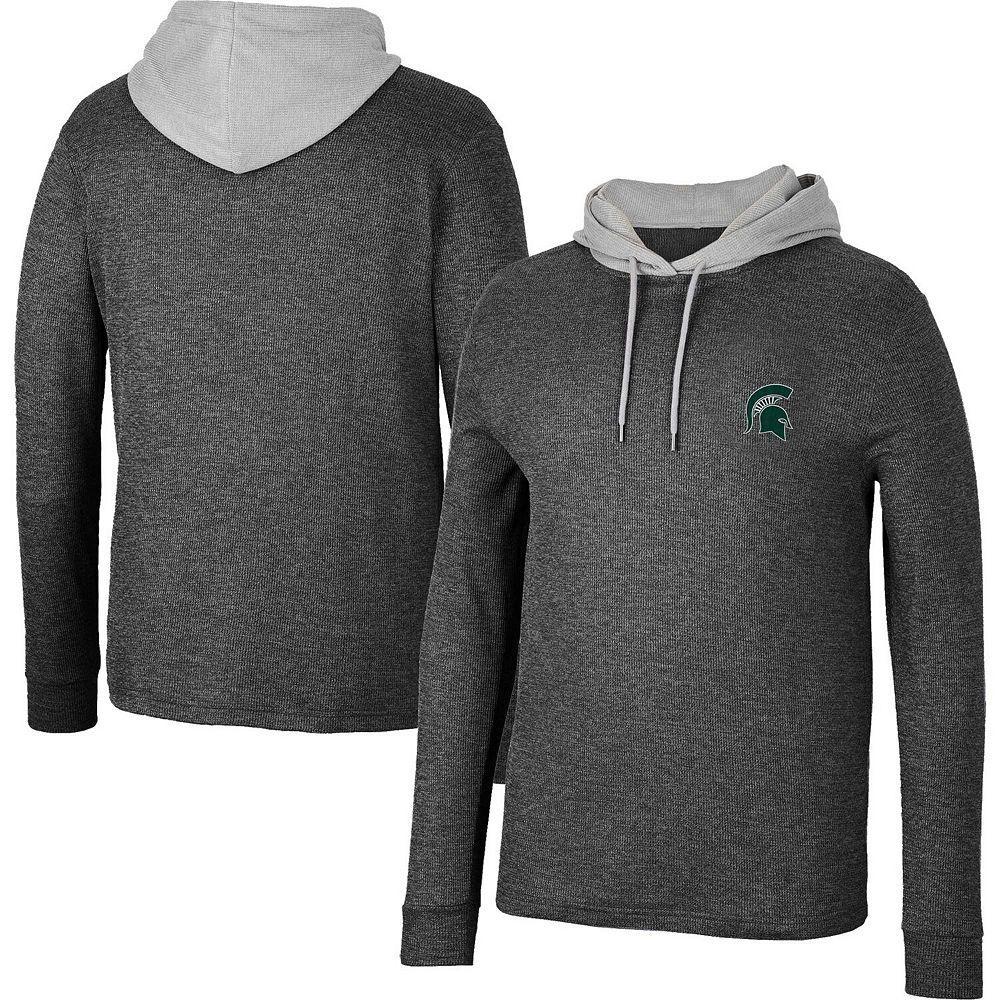 Men's Colosseum Black Air Force Falcons Ballot Waffle-Knit Thermal Long Sleeve Hoodie T-Shirt, Size: Medium, Afa Black Product Image