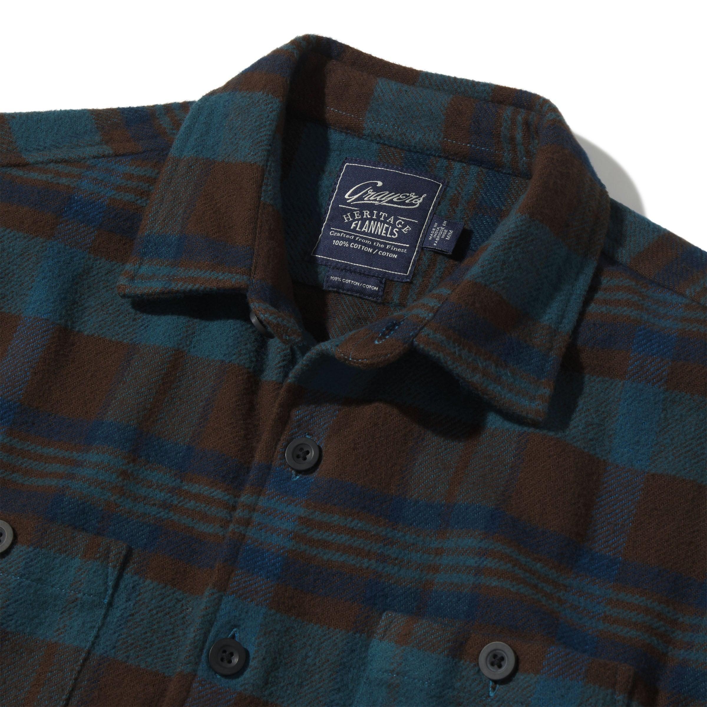 Scarboro Heavy Flannel  SMP - Brown Blue Plaid (Final Sale)* Product Image