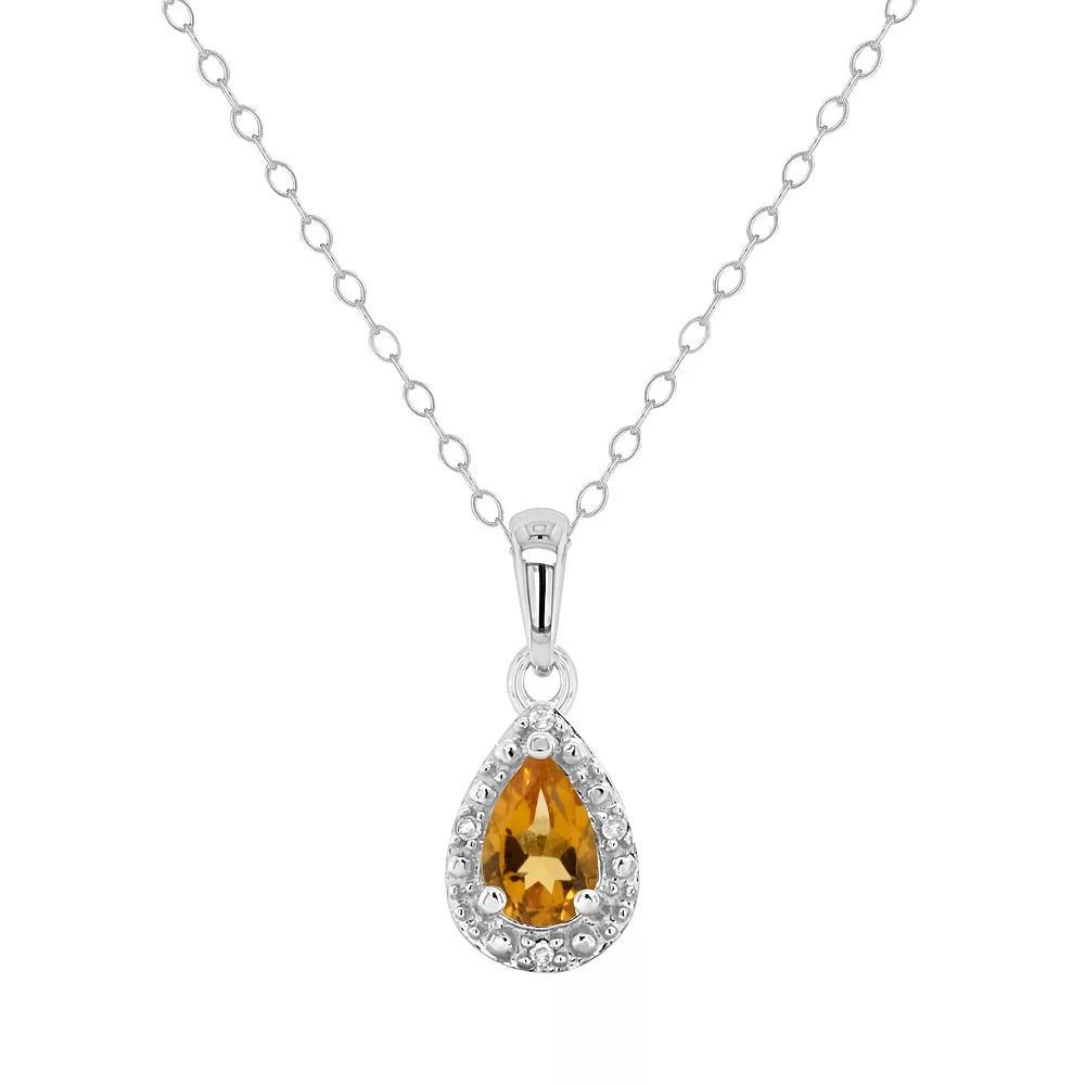 Celebration Gems Sterling Silver Gemstone & Diamond Accent Pendant Necklace, Womens Purple Product Image