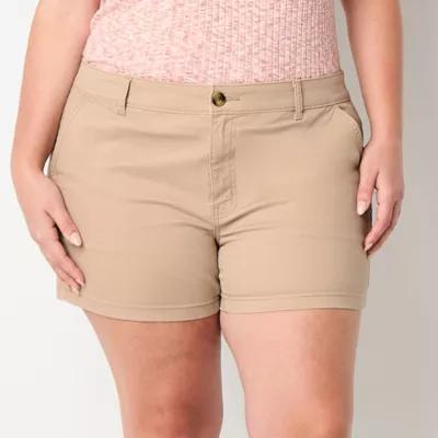 a.n.a Womens 4 1/2" Mid Rise Chino Short-Plus Product Image