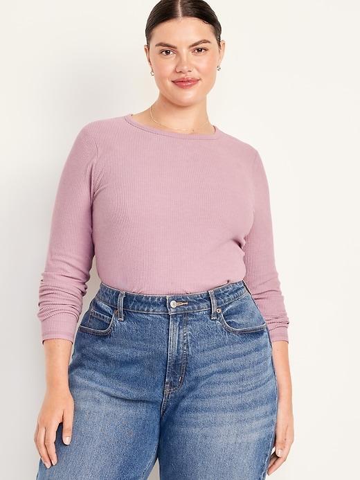 Plush-Knit Long-Sleeve T-Shirt Product Image