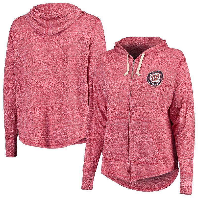 Women's Soft as a Grape Red Washington Nationals Plus Size Full-Zip Lightweight Hoodie Top, Size: 1XL Product Image