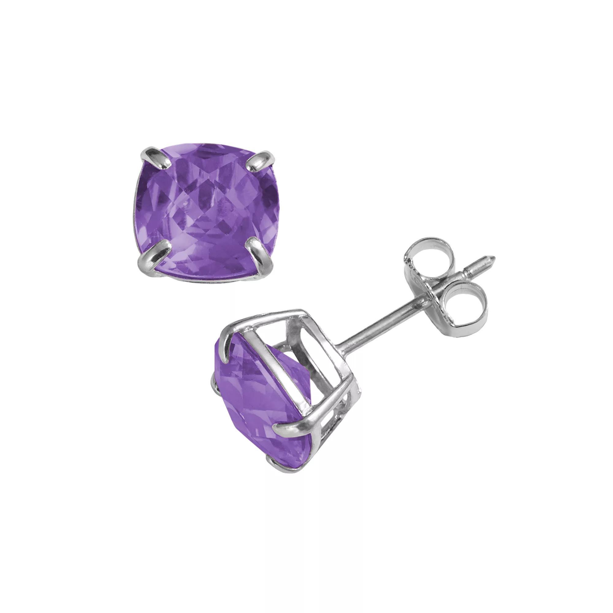 Designs by Gioelli Sterling Silver Amethyst Stud Earrings, Women's, Purple Product Image