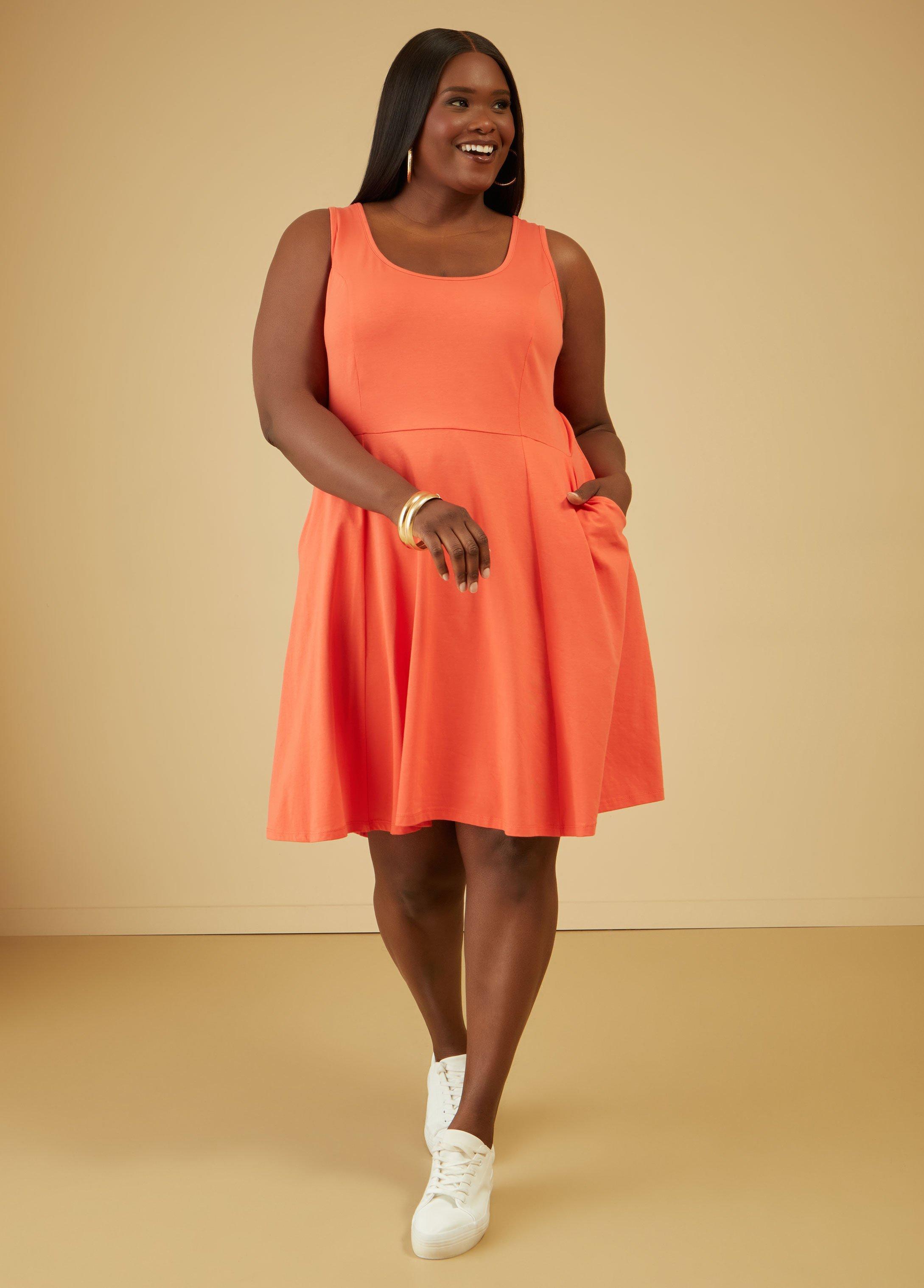 Plus Size Jersey A Line Tank Dress Ashley Stewart Product Image