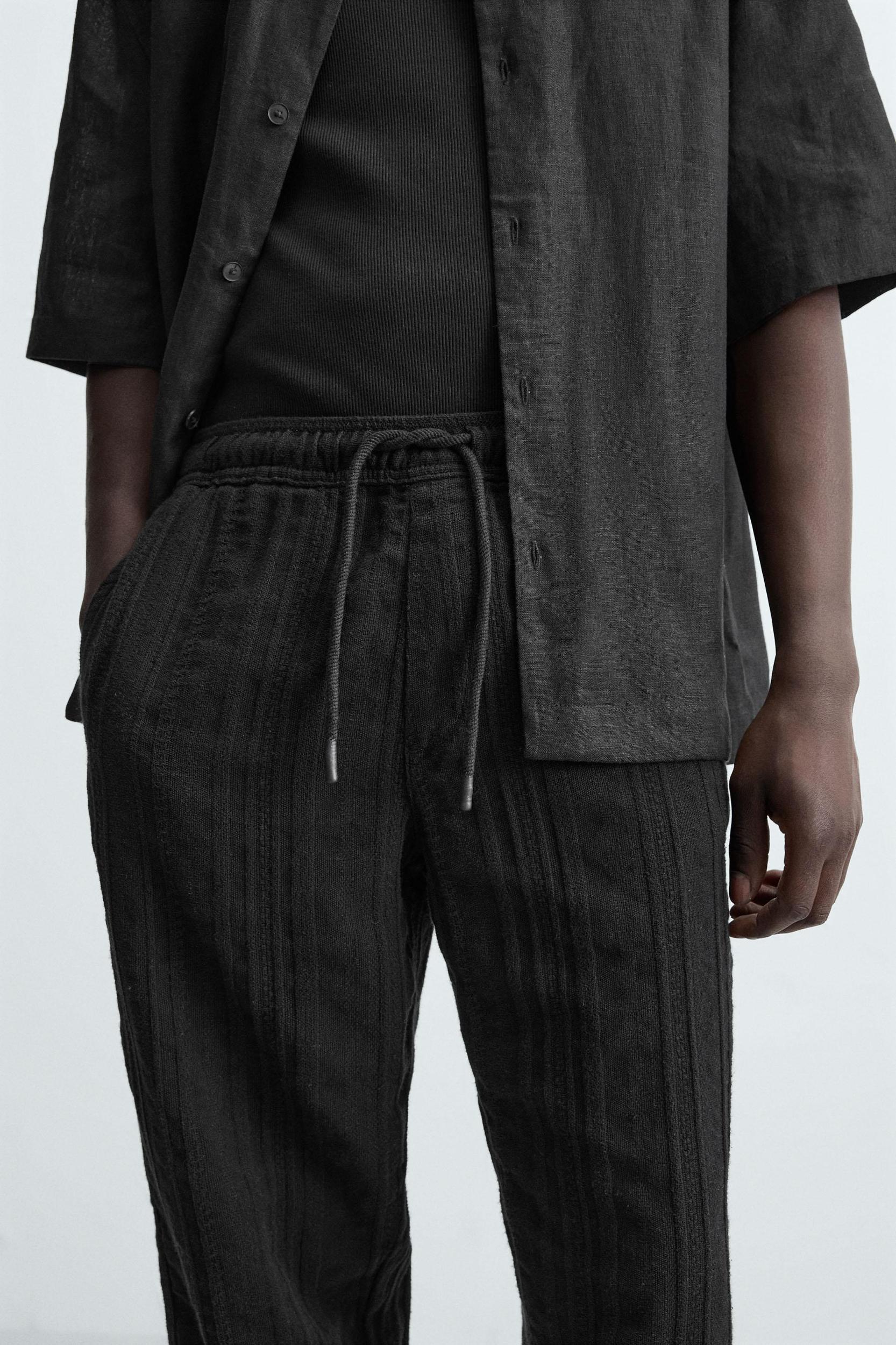 TEXTURED RELAXED FIT PANTS Product Image
