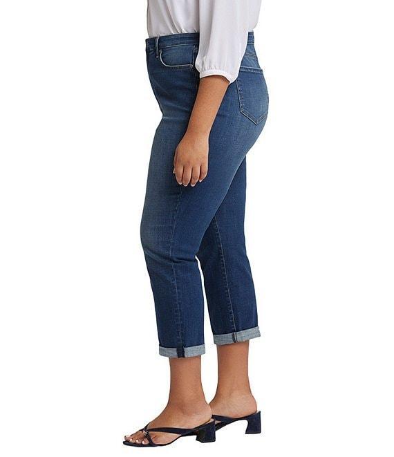 NYDJ Plus Size Margot Roll Up Hem Stretch Denim Girlfriend Jeans Product Image