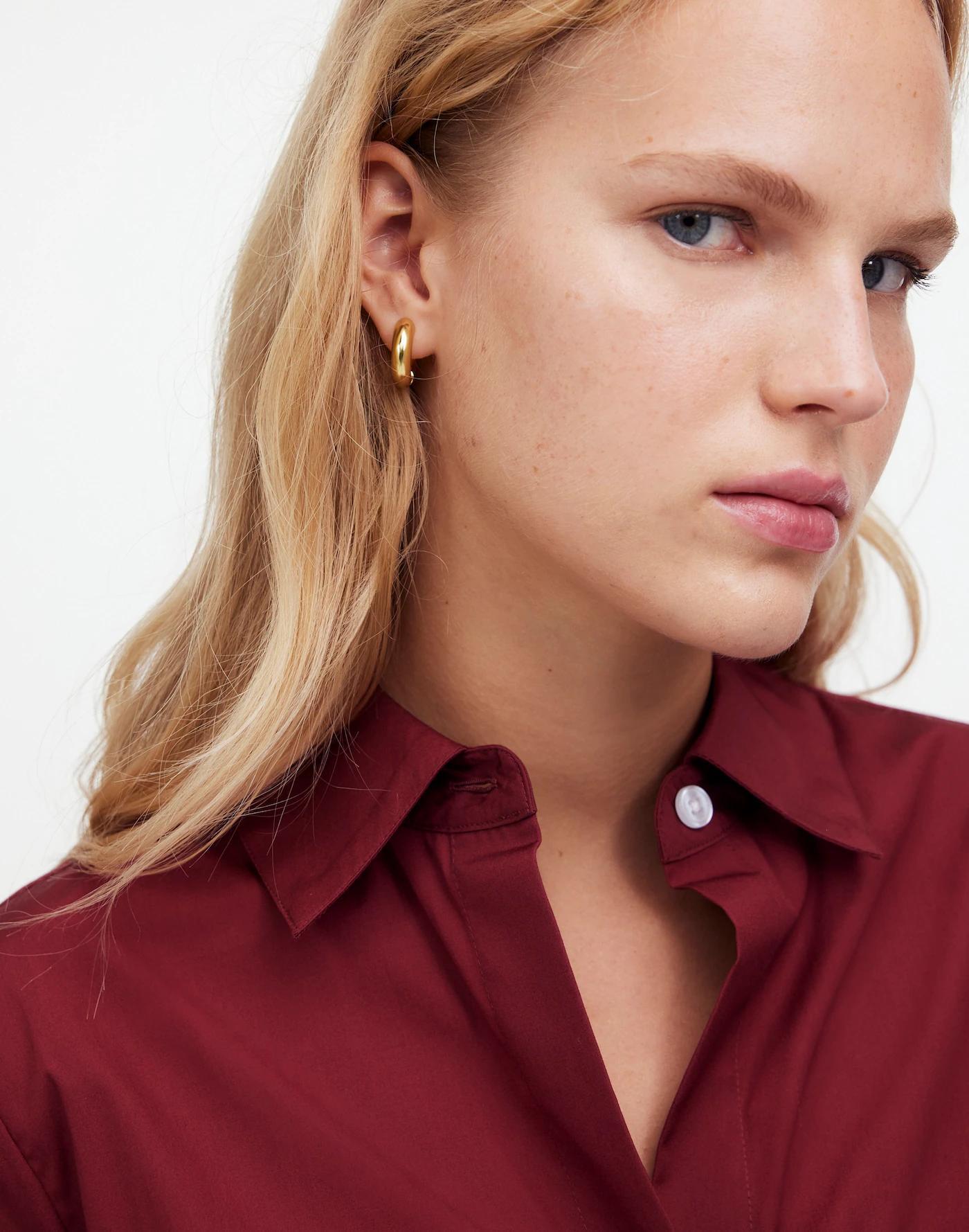 Chunky Donut Huggie Hoop Earrings Product Image