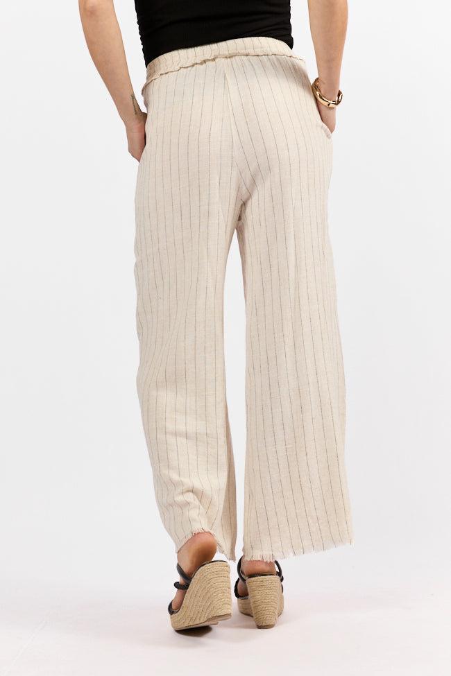 Full Sail Beige Linen Blend Striped Pants SALE Product Image