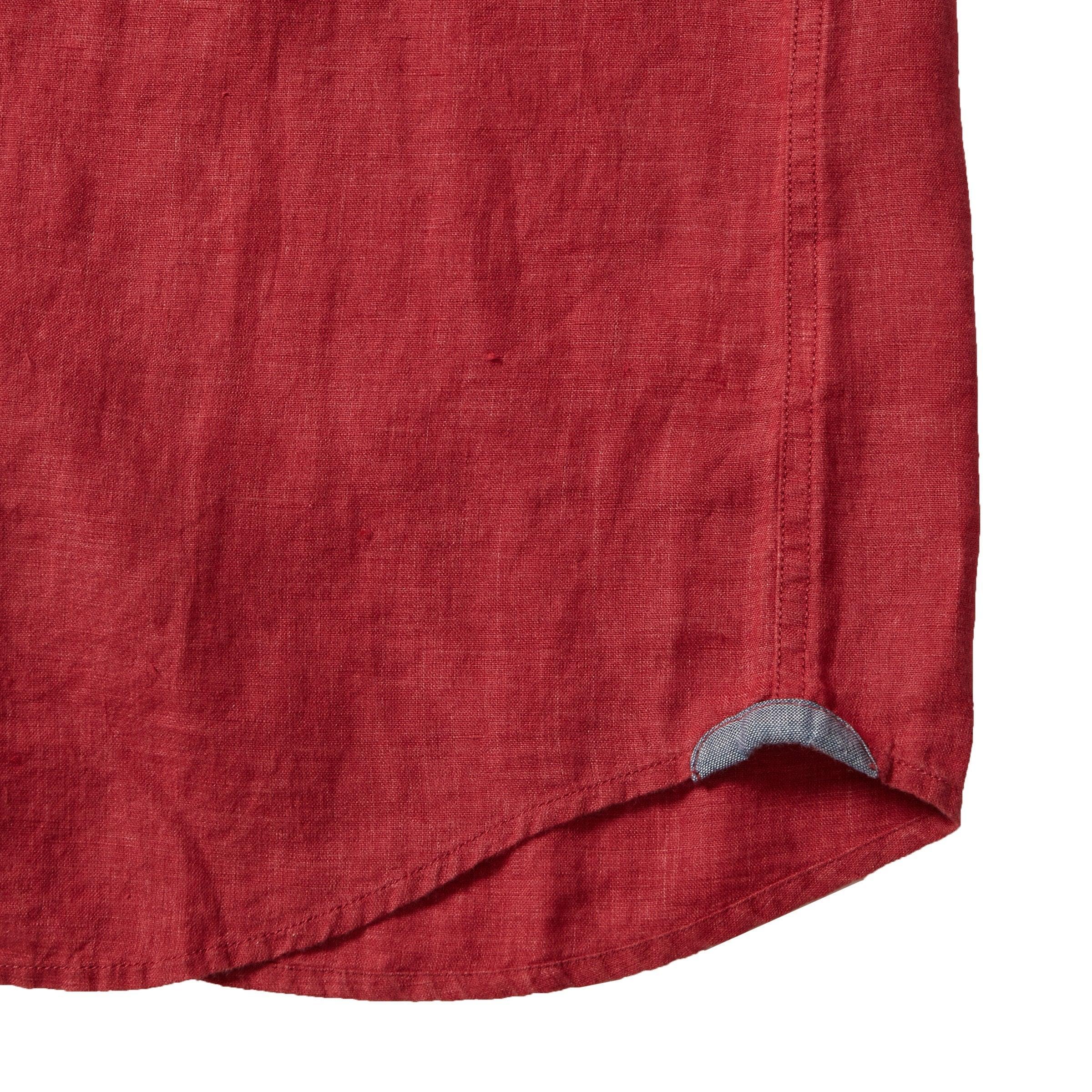 Paloma Sun Washed Linen Short Sleeve Shirt - Red (Final Sale)* Product Image