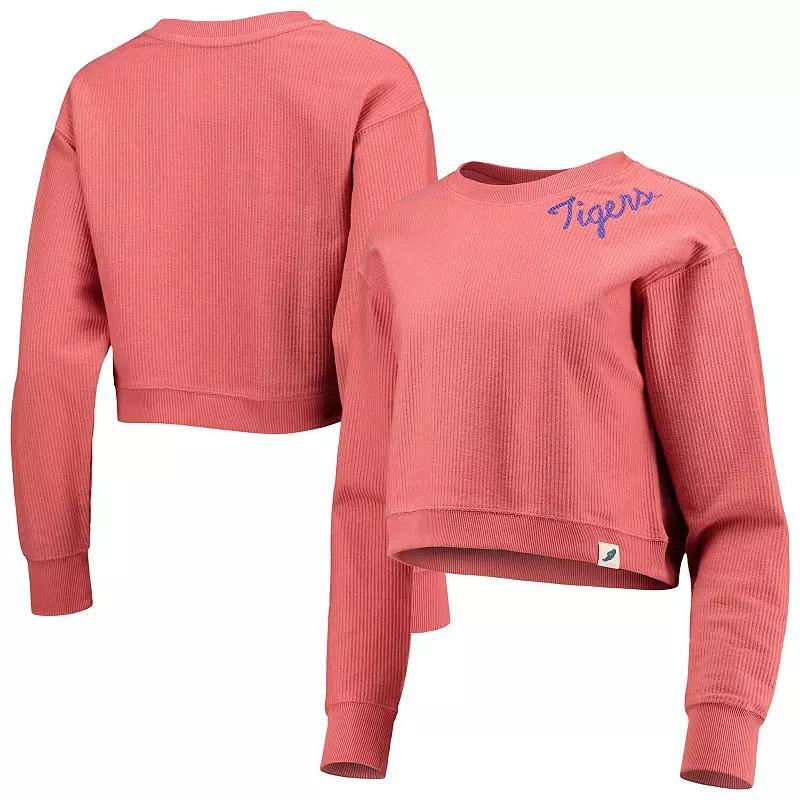 Women's League Collegiate Wear Orange Clemson Tigers Corded Timber Cropped Pullover Sweatshirt, Size: Medium Product Image