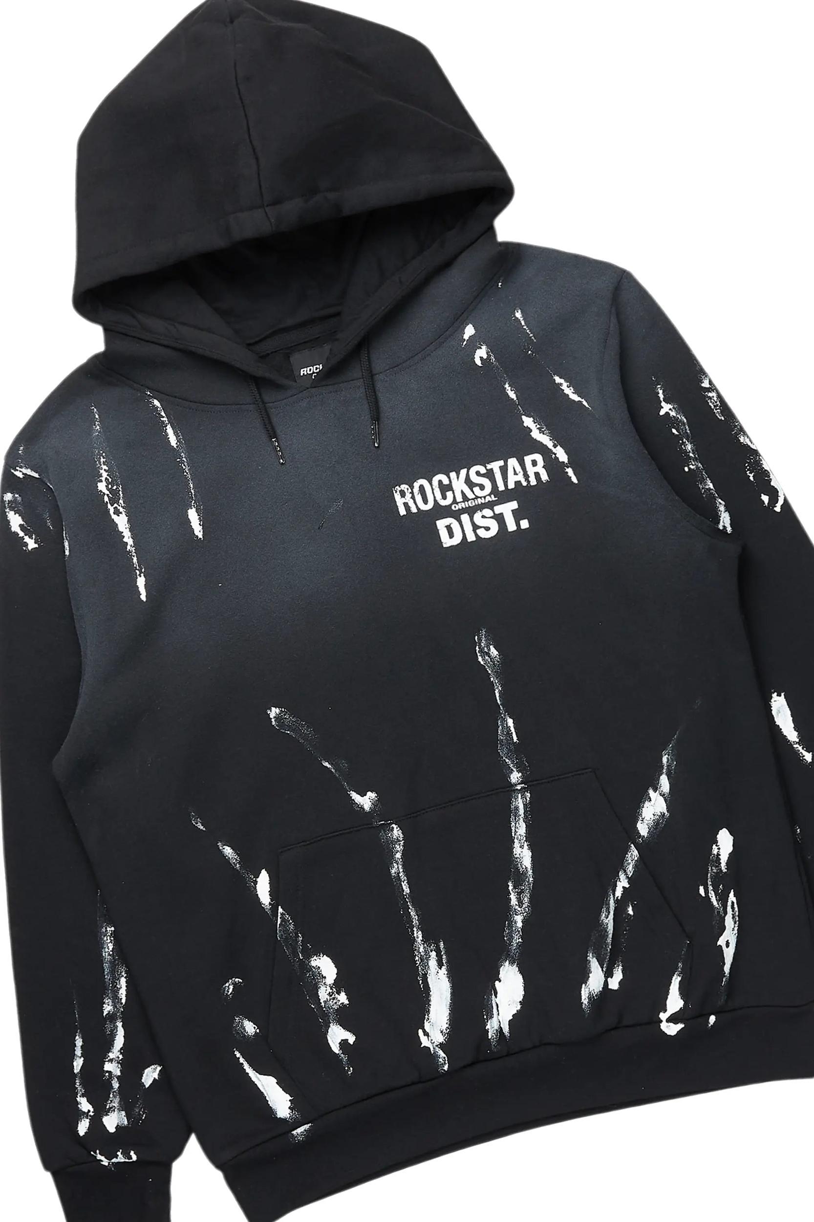 Rampage Black Hoodie/Baggy Track Pant Set Male Product Image
