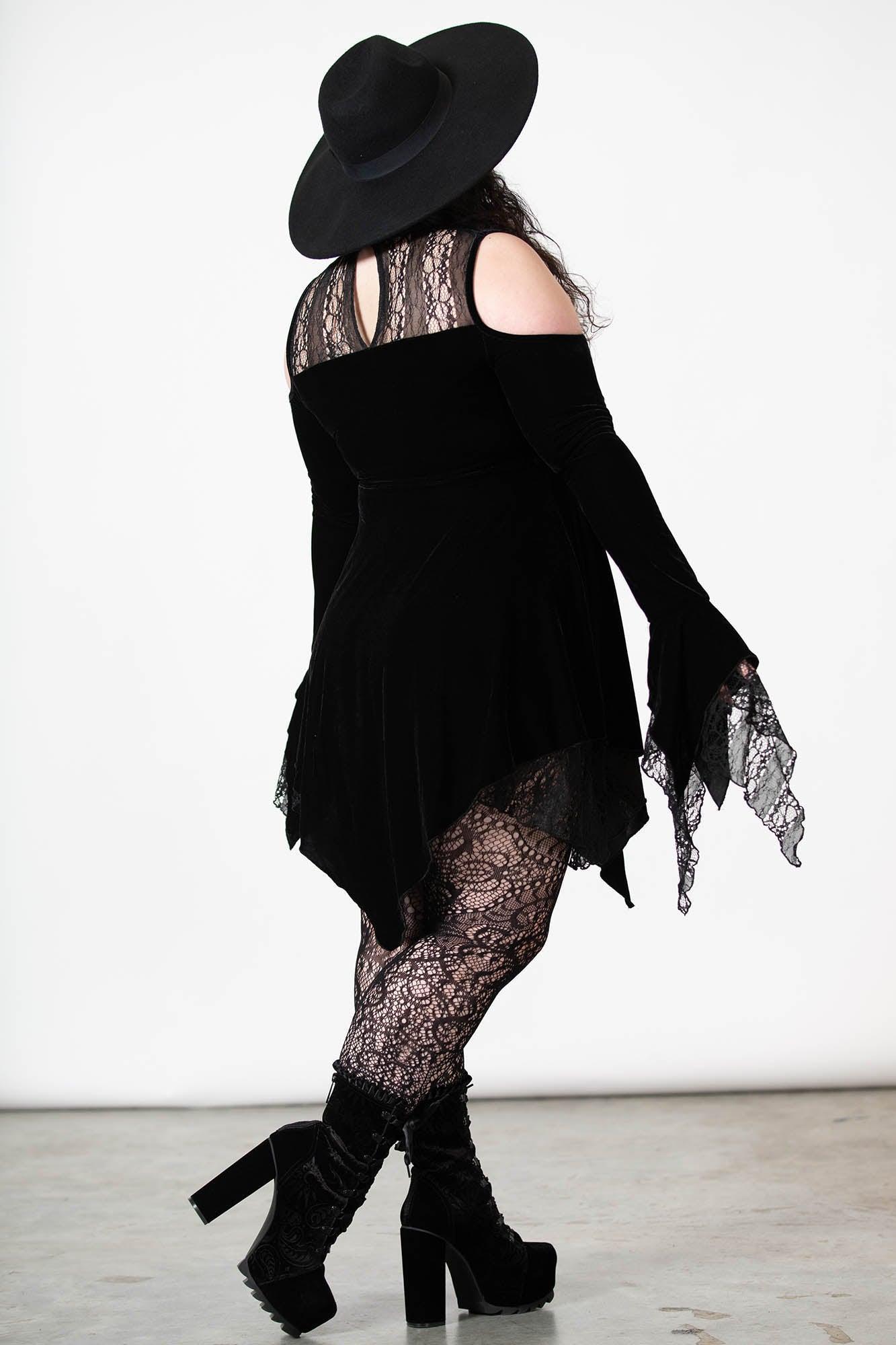 Moonstera Velvet Dress Female Product Image