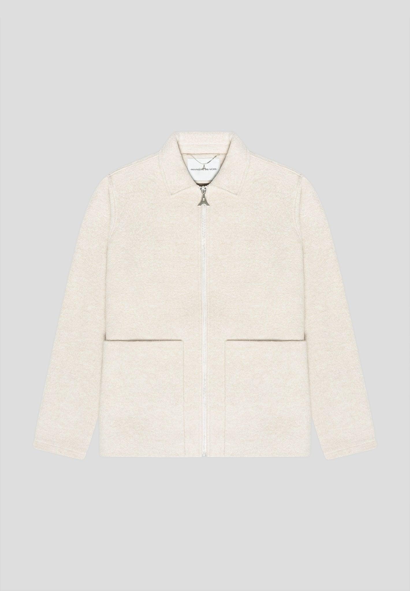 Boiled Wool Jacket - Beige Male Product Image