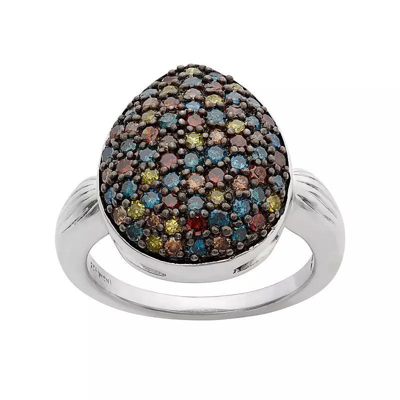 Jewelexcess 1 Carat T.W. Diamond Sterling Silver Teardrop Ring, Women's, Size: 7, Multicolor Product Image