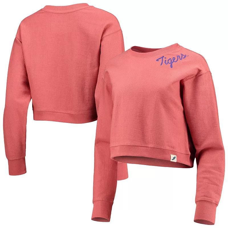 Women's League Collegiate Wear Orange Clemson Tigers Corded Timber Cropped Pullover Sweatshirt, Size: Medium Product Image