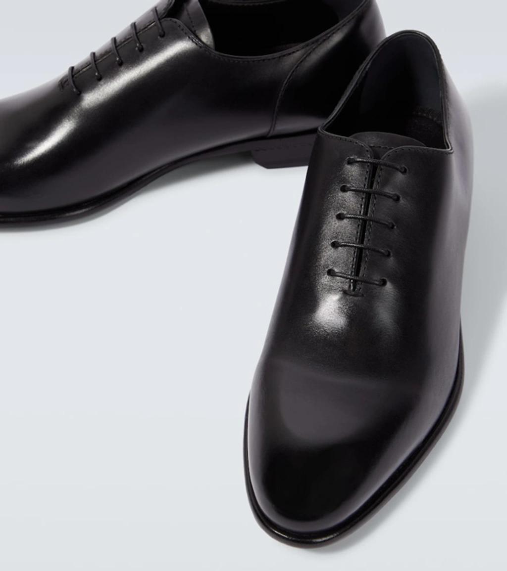 ZEGNA Vienna Evening Wholecut Oxfordschuhe Aus Handgeschliffenem Leder In Schwarz In Black Product Image