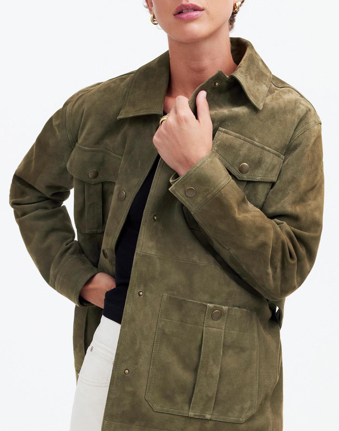 Belted Field Jacket in Suede Product Image