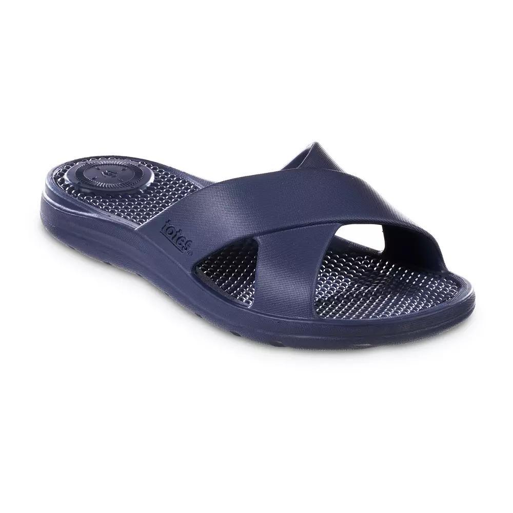 totes Womens Everywear Cross Slide Sandals Purple Product Image