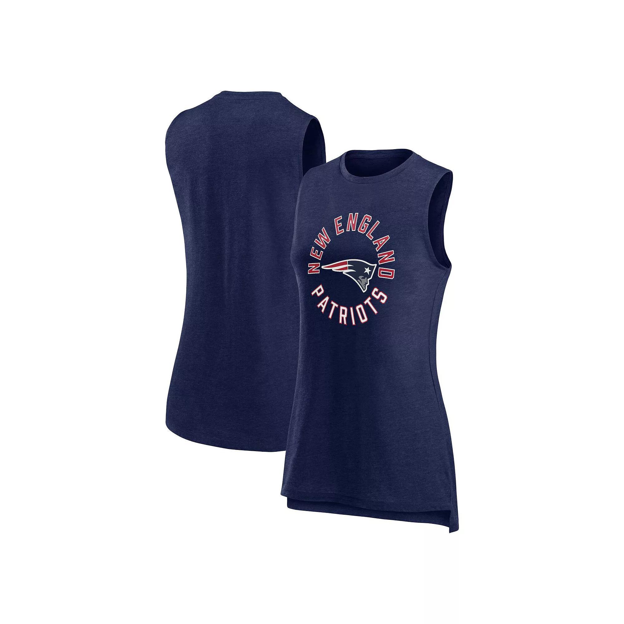 Women's Fanatics Branded  Heather Navy New England Patriots What Goes Around Tank Top, Size: Medium, Blue Product Image