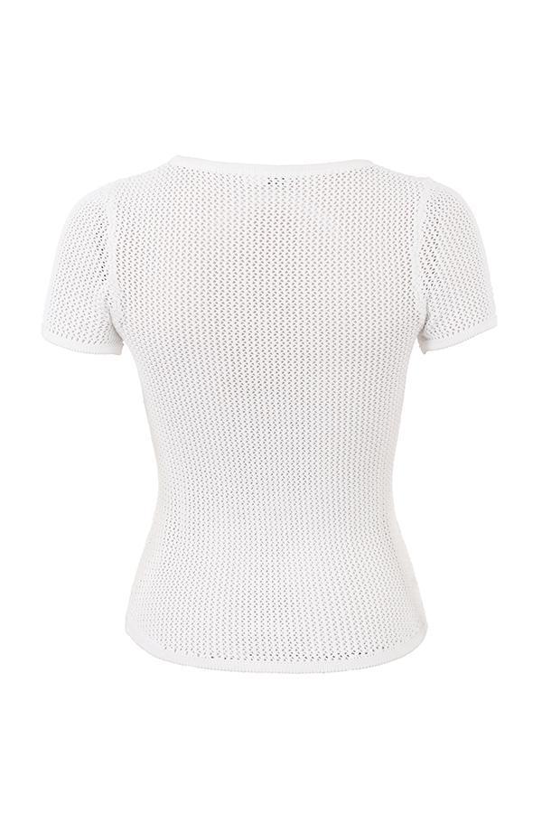 Yves White Knit Top Product Image