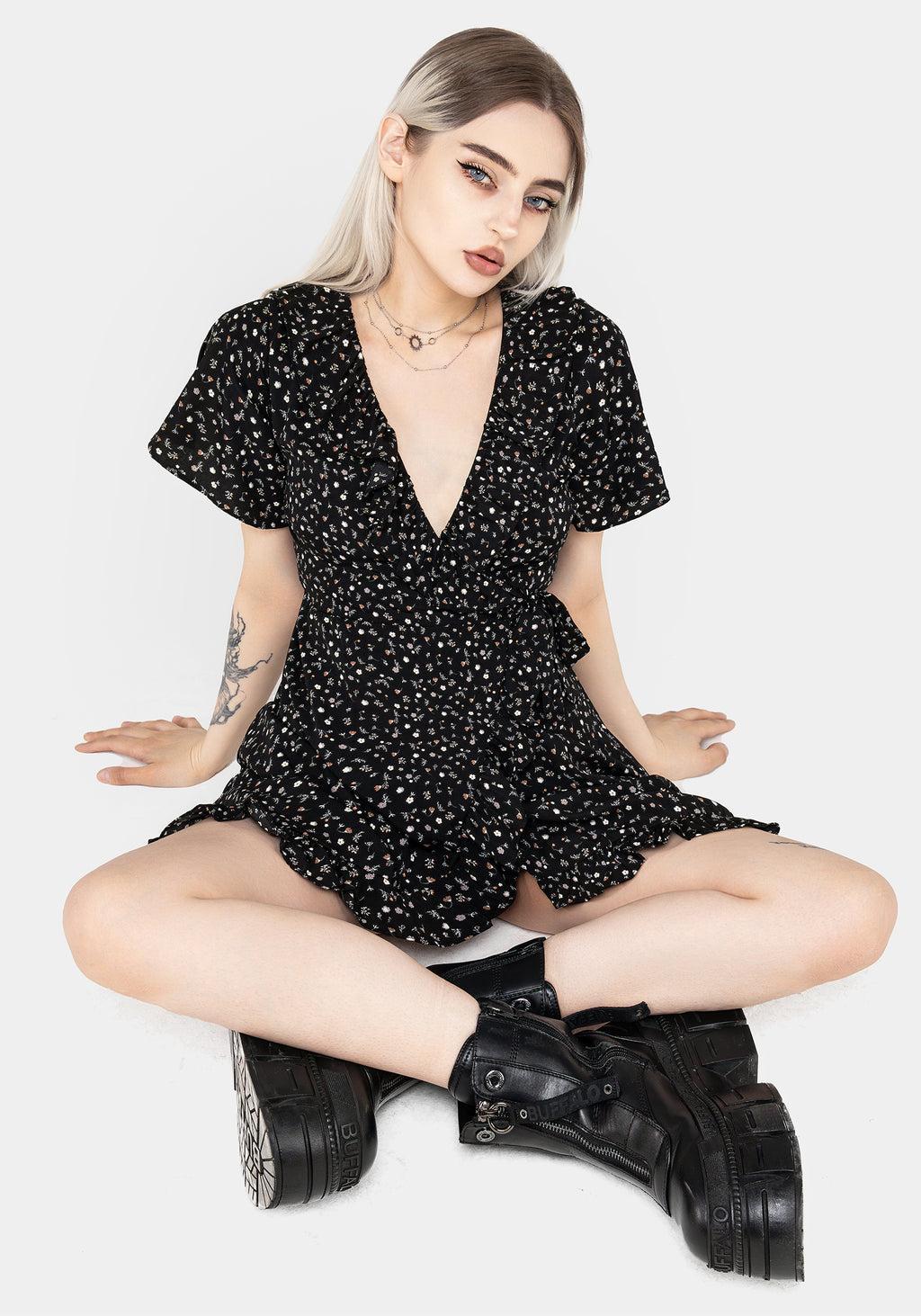 Moonseed Wrap Ruffle Dress Product Image