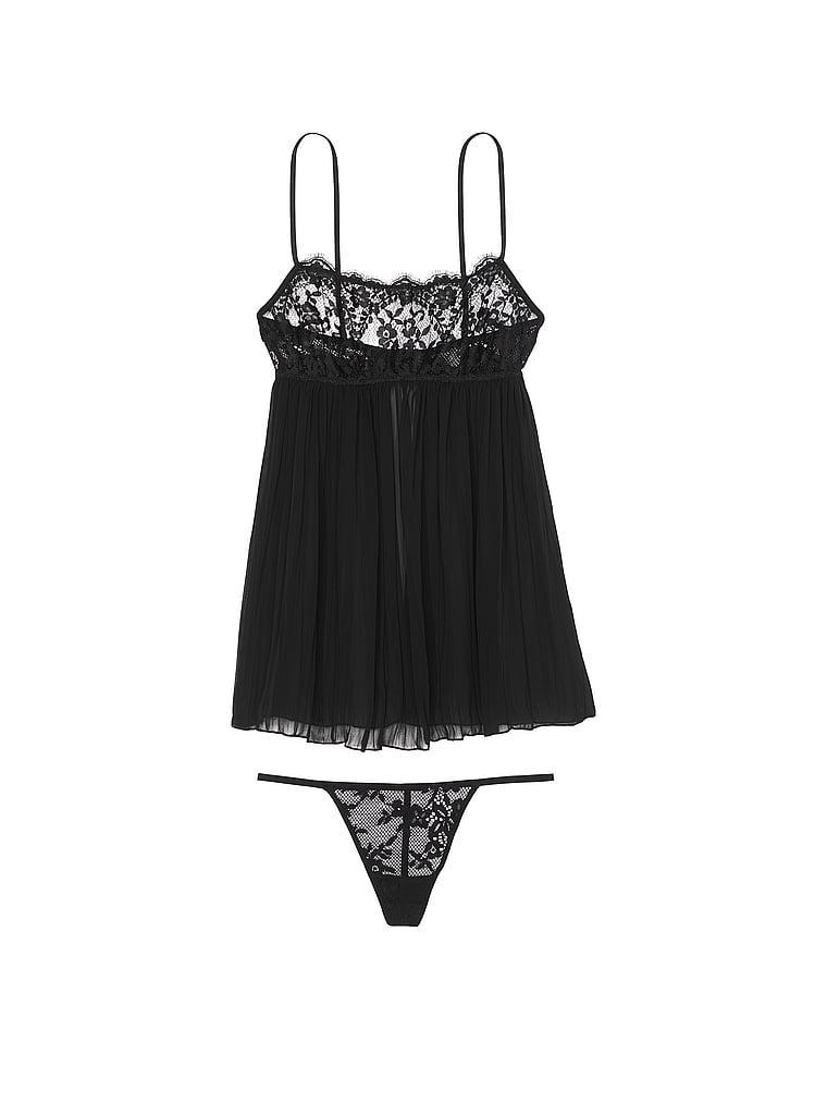 Victoria's Secret Dream Lace Pleated Babydoll Set Product Image