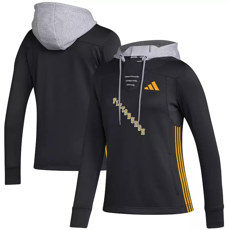 Women's adidas Gray Vegas Golden Knights Refresh Skate Lace AEROREADY Pullover Hoodie, Size: XL, Lvk Grey Product Image