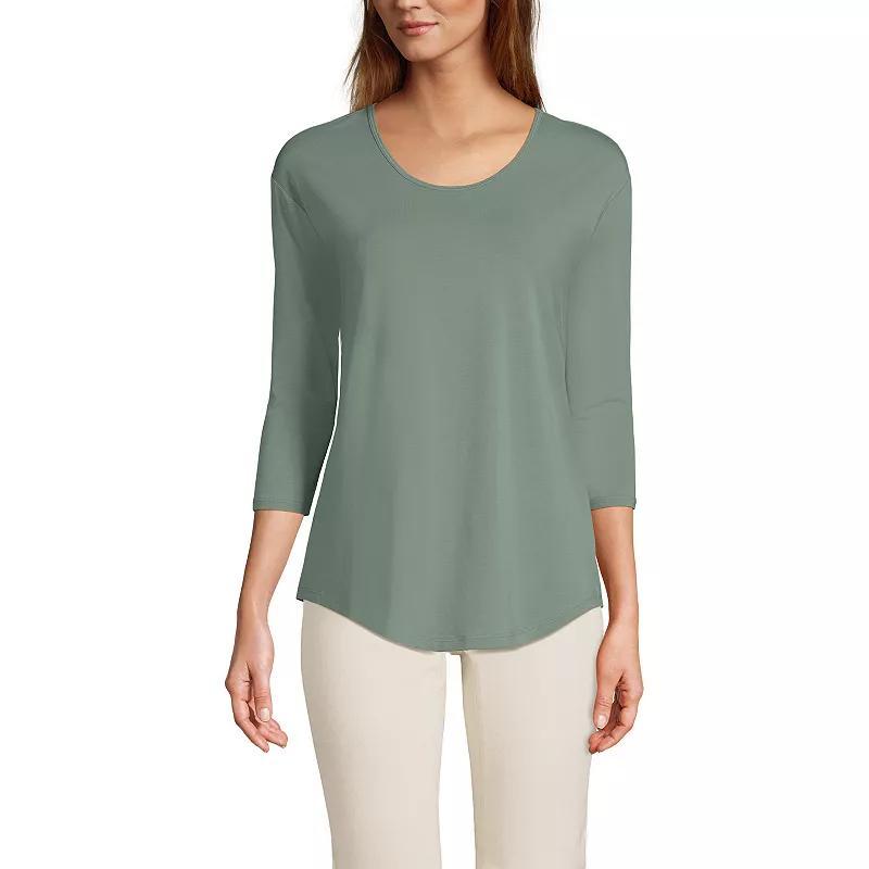 Women's Lands End Lightweight Jersey Tunic Top, Size: Medium, Black Product Image