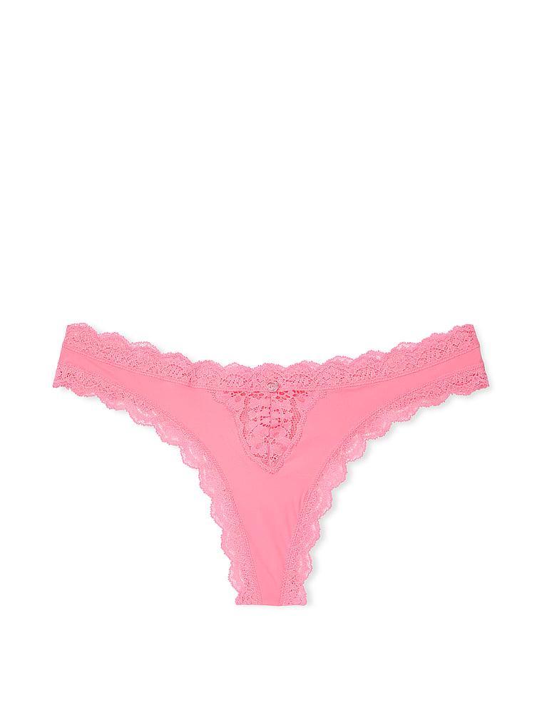 Lace-Trim Thong Panty Product Image