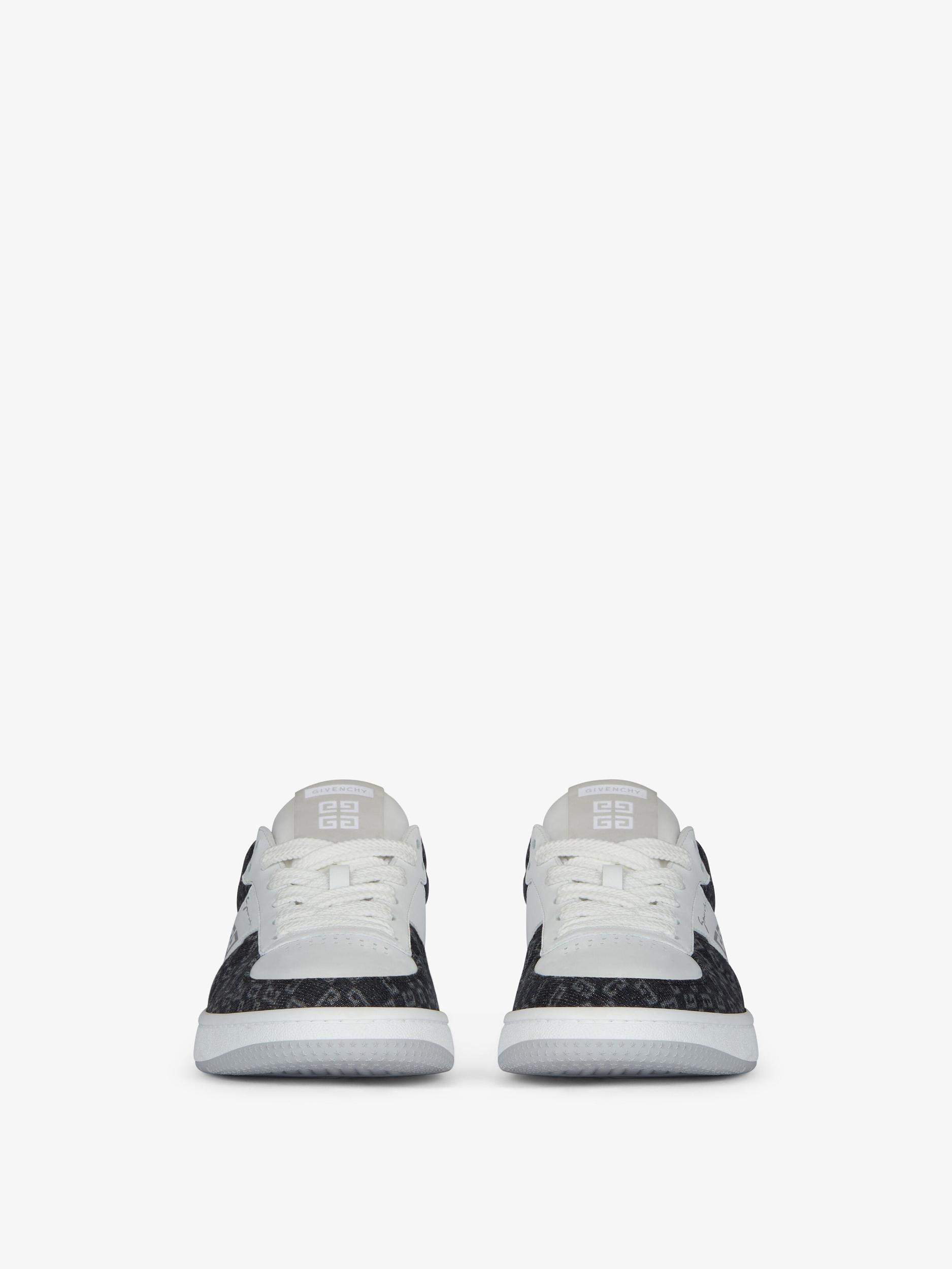 G Move sneakers in leather and monogram 72 denim Product Image